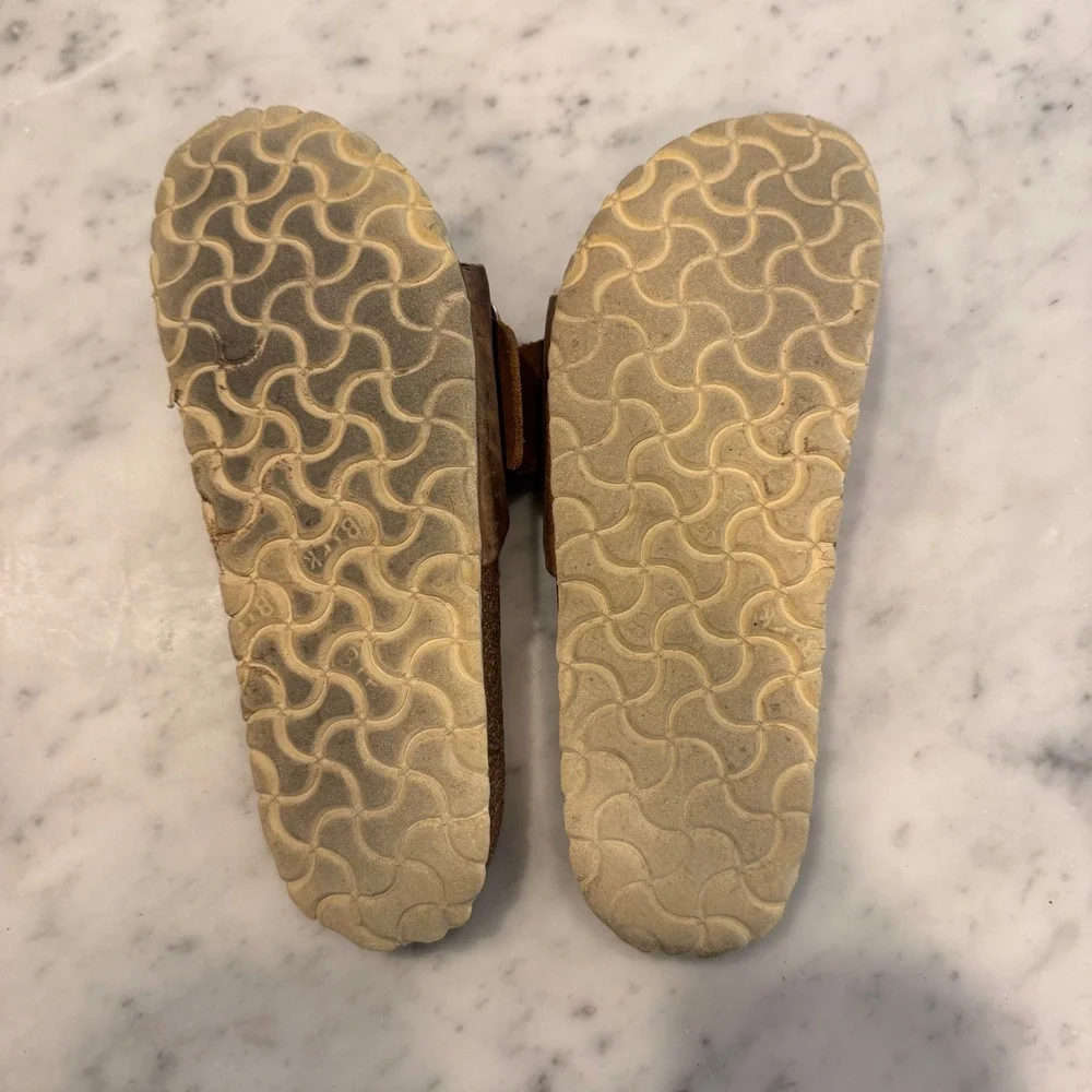 Birkenstock Madrid Big Buckle Cognac Oiled Leather Sandals Slides Womens 39 - Picture 5 of 8